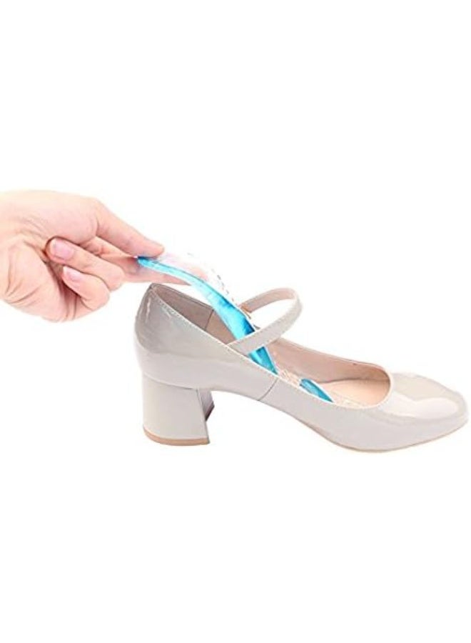 نعل داخلي داعم  القدم المسطحة - وسادة احذية تدليك القدم المسطحة - وسادات احذية عالية مضادة للانزلاق - تمنع البثور والذرة والكالس - العناية بالقدم (ازرق) (زوج واحد - قطعتان) - Image 3